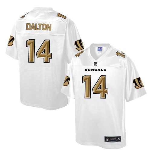 Men's Game Andy Dalton Nike Jersey White - #14 Pro Line Fashion NFL Cincinnati Bengals